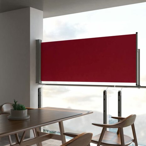 Tuinscherm uittrekbaar 100x300 cm rood 1