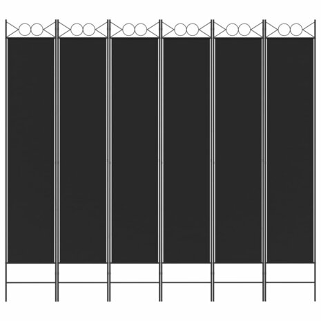 Kamerscherm met 6 panelen 240x220 cm stof zwart 3