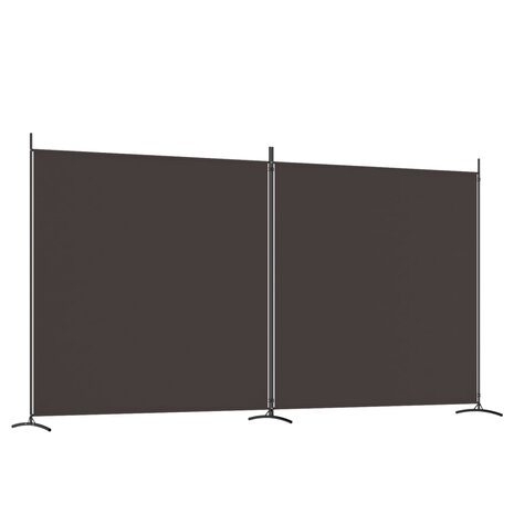 Kamerscherm met 2 panelen 348x180 cm stof bruin 2