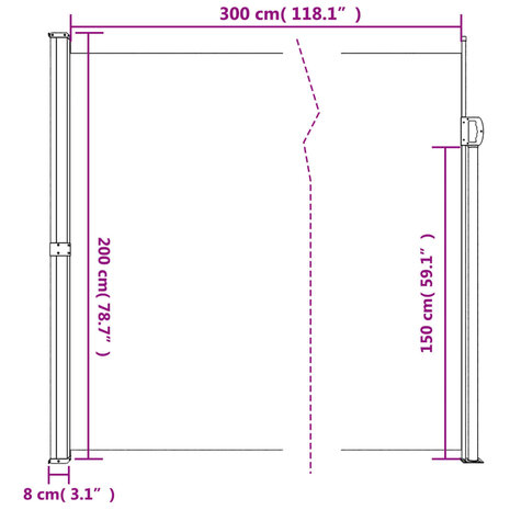 Windscherm uittrekbaar 200x300 cm rood 10