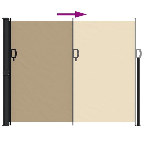 Windscherm uittrekbaar 160x500 cm beige 5