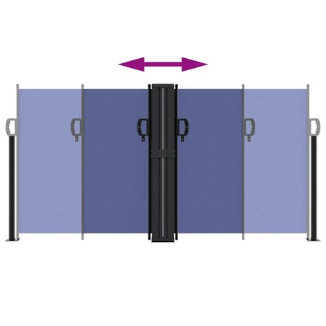 Windscherm uittrekbaar 120x1200 cm blauw 5