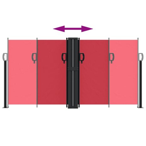 Windscherm uittrekbaar 120x1200 cm rood 5