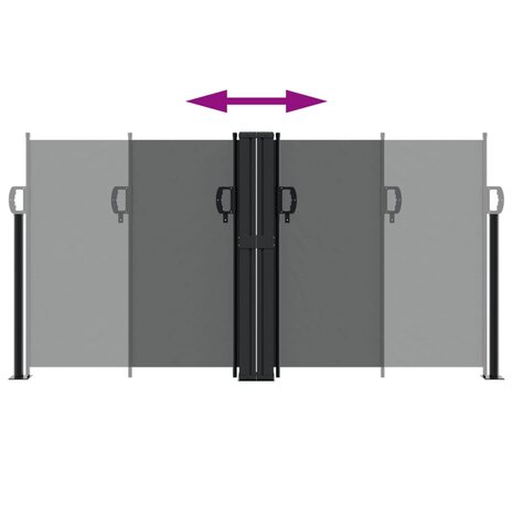 Windscherm uittrekbaar 120x1200 cm antracietkleurig 5