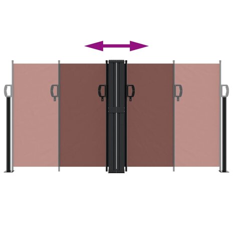 Windscherm uittrekbaar 120x1200 cm bruin 5