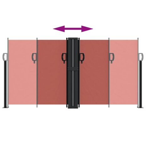 Windscherm uittrekbaar 120x1200 cm terracottakleurig 5