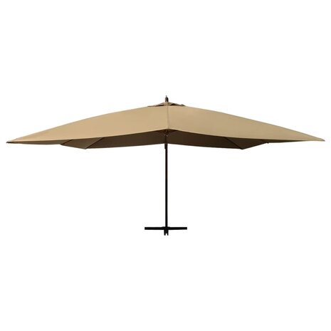 Zweefparasol met houten paal 400x300 cm taupe 3