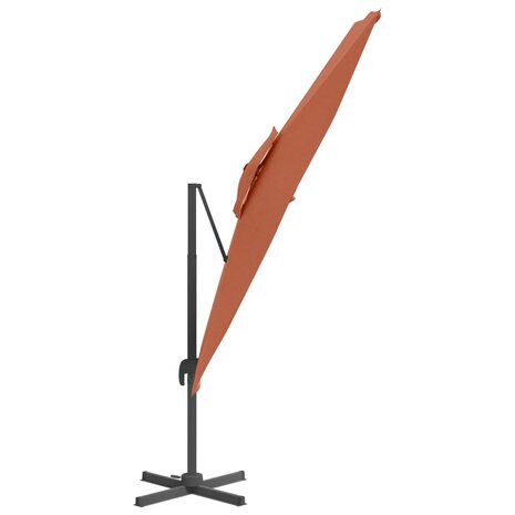 Zweefparasol met dubbele bovenkant 300x300 cm terracotta 4