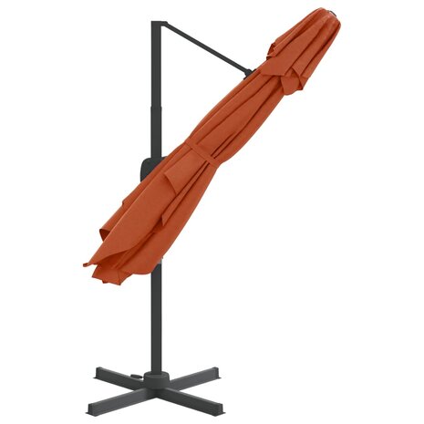 Zweefparasol met dubbele bovenkant 300x300 cm terracotta 6