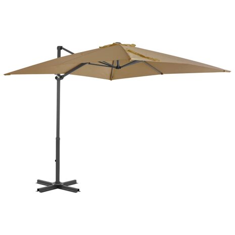 Zweefparasol met aluminium paal 250x250 cm taupe 1