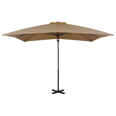 Zweefparasol met aluminium paal 250x250 cm taupe 2