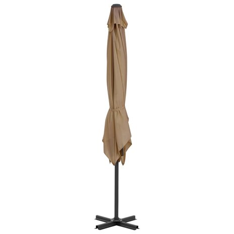 Zweefparasol met aluminium paal 250x250 cm taupe 3