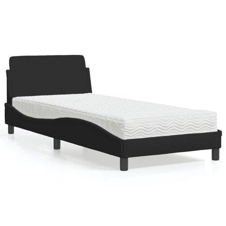 Bed met matras stof zwart 80x200 cm 1