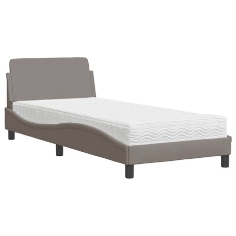 Bed met matras stof taupe 80x200 cm 2