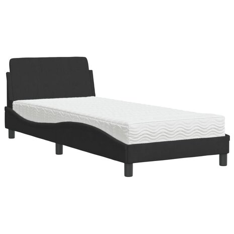 Bed met matras fluweel zwart 80x200 cm 2