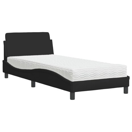 Bed met matras stof zwart 90x190 cm 2