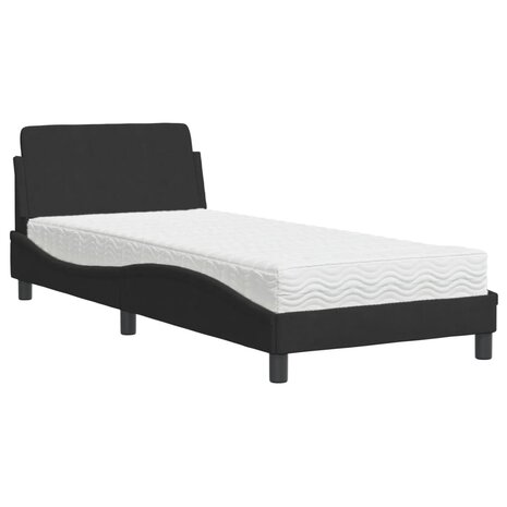 Bed met matras fluweel zwart 90x190 cm 2