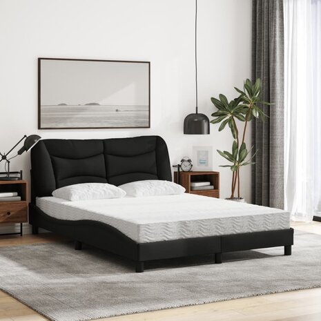 Bed met matras stof zwart 120x200 cm 3