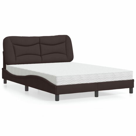 Bed met matras stof donkerbruin 120x200 cm 1