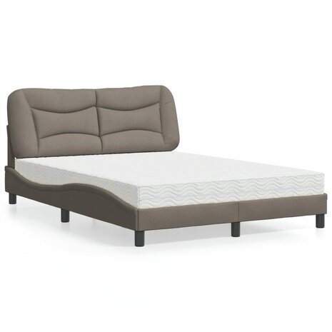 Bed met matras stof taupe 120x200 cm 1