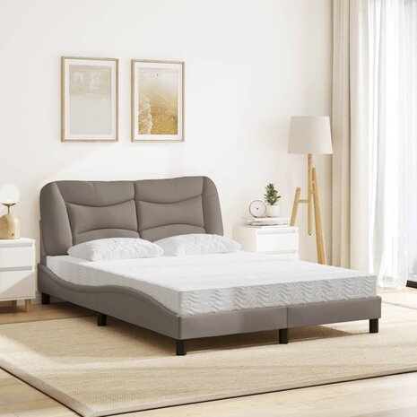 Bed met matras stof taupe 120x200 cm 3