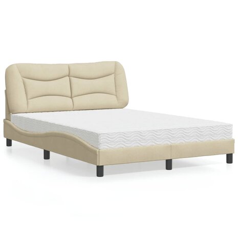 Bed met matras stof crèmekleurig 120x200 cm 1