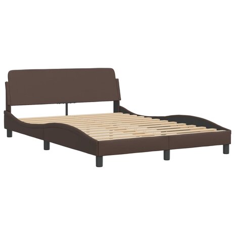 Bed met matras kunstleer bruin 120x200 cm 4