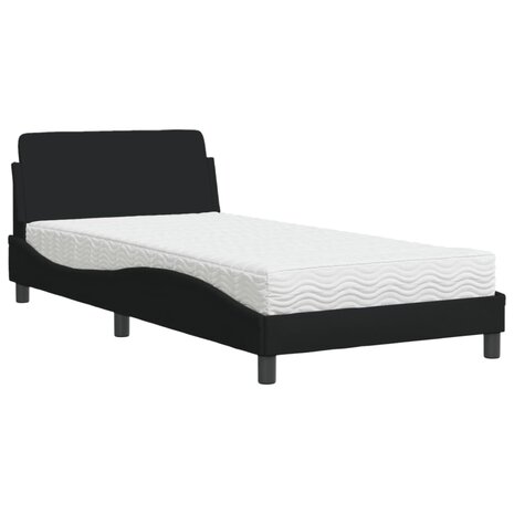 Bed met matras stof zwart 100x200 cm 2