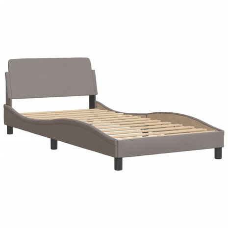 Bed met matras stof taupe 100x200 cm 4