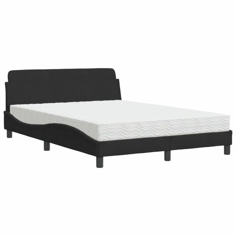 Bed met matras fluweel zwart 120x200 cm 2