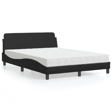 Bed met matras kunstleer zwart 120x200 cm 1