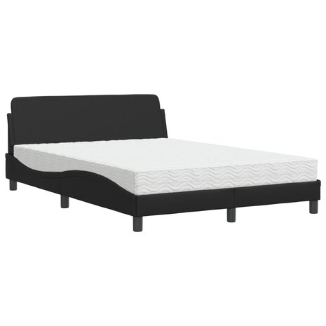 Bed met matras kunstleer zwart 120x200 cm 2