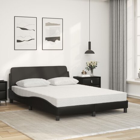 Bed met matras kunstleer zwart 120x200 cm 3