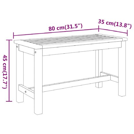 Tuinbank 80x35x45 cm massief acaciahout 7