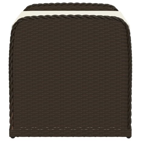 Opbergbankje met kussen 80x51x52 cm poly rattan bruin 5