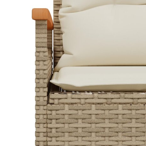 Tuinbank met kussens 116x62,5x74 cm poly rattan beige 7