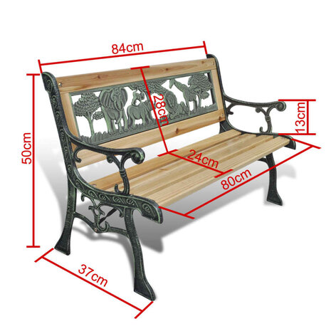 Kindertuinbank 84 cm hout 5