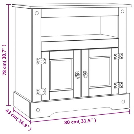 Tv-meubel Mexicaans grenenhout Corona-stijl 80x43x78 cm 8