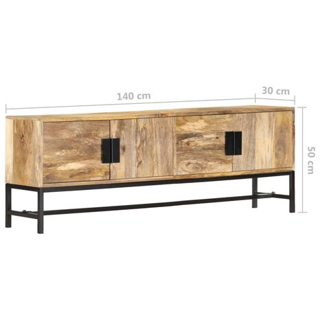 Tv-meubel 140x30x50 cm massief mangohout 9