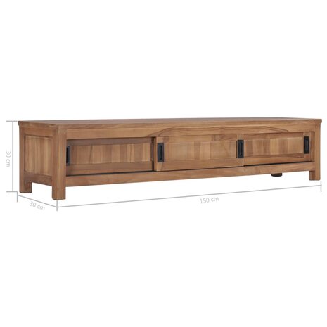 Tv-meubel 150x30x30 cm massief teakhout 7