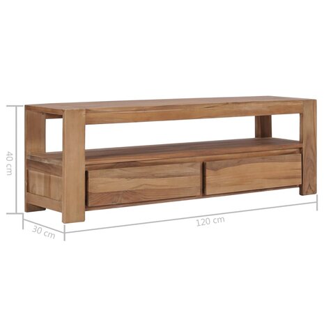 Tv-meubel 120x30x40 cm massief teakhout 8