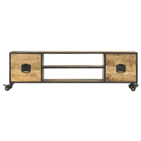 Tv-meubel 130x30x39 cm massief mangohout 2