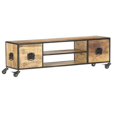 Tv-meubel 130x30x39 cm massief mangohout 9