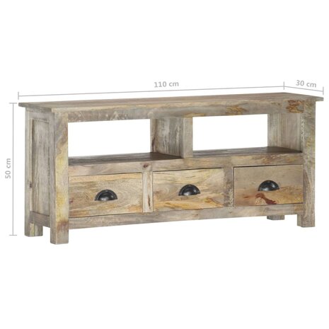 Tv-meubel 110x30x50 cm massief mangohout 7