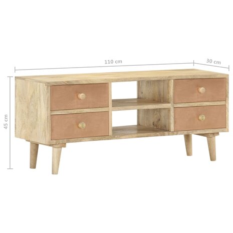 Tv-meubel 110x30x45 cm massief mangohout 8