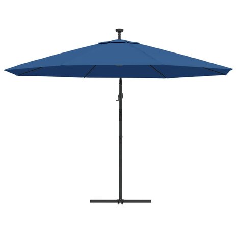 Zweefparasol met LED-verlichting 350 cm azuurblauw 7