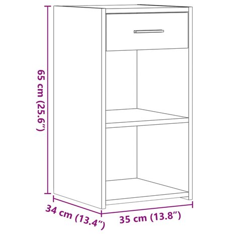 Nachtkastjes 2 st 35x34x65 cm bewerkt hout betongrijs 11