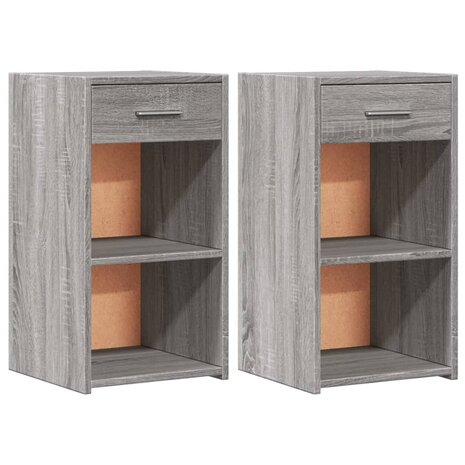 Nachtkastjes 2 st 35x34x65 cm bewerkt hout grijs sonoma eiken 2