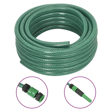 Tuinslang met koppelingsset 0,5&apos;&apos; 10 m PVC groen 1