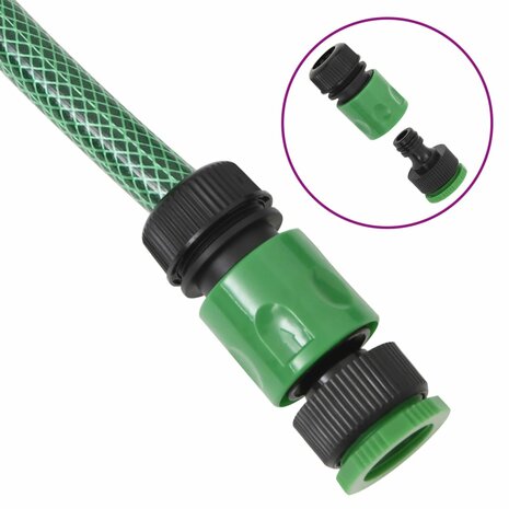 Tuinslang met koppelingsset 0,5&apos;&apos; 10 m PVC groen 6